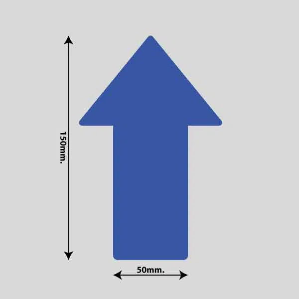 Vis billedet i billedesfremviseren, Gulvmarkerings Tape og Symboler.-Blå-Pil 100mm x 150mm (10 stk. pakke)