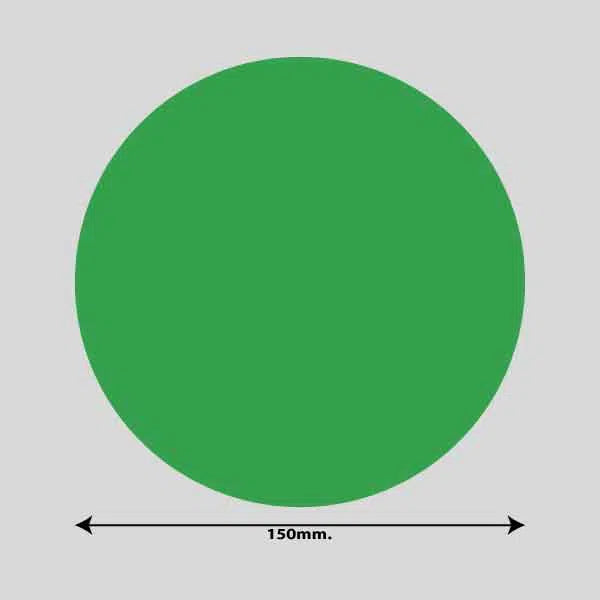 Vis billedet i billedesfremviseren, Gulvmarkerings Tape og Symboler.-Grøn-Cirkel Ø150mm (10 stk. pakke)