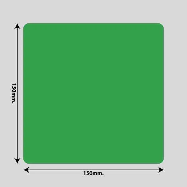 Vis billedet i billedesfremviseren, Gulvmarkerings Tape og Symboler.-Grøn-Firkant 150mm x 150mm (10 stk. pakke)