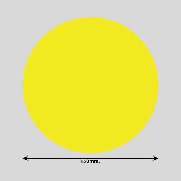 Vis billedet i billedesfremviseren, Gulvmarkerings Tape og Symboler.-Gul-Cirkel Ø150mm (10 stk. pakke)