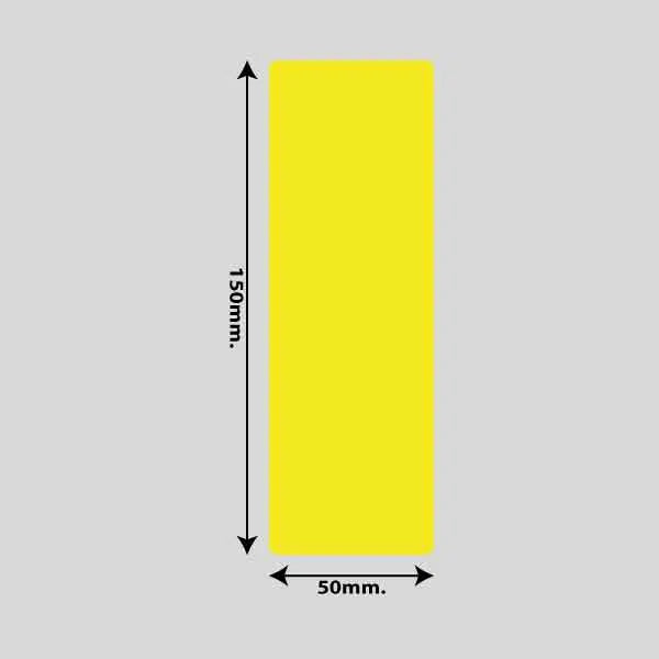 Vis billedet i billedesfremviseren, Gulvmarkerings Tape og Symboler.-Gul-Rektangel 50mm x 150mm (10 stk. pakke)