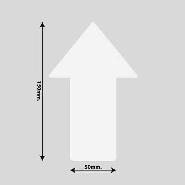 Vis billedet i billedesfremviseren, Gulvmarkerings Tape og Symboler.-Hvid-Pil 100mm x 150mm (10 stk. pakke)
