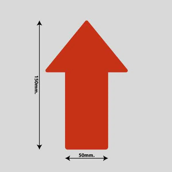 Vis billedet i billedesfremviseren, Gulvmarkerings Tape og Symboler.-Rød-Pil 100mm x 150mm (10 stk. pakke)