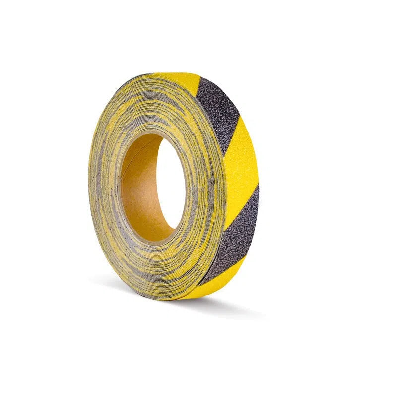Load image into Gallery viewer, Skridsikker Tape - Advarende-Gul/Sort-Rulle 25mm x 18.3 meter.-R13 (Korn 60)