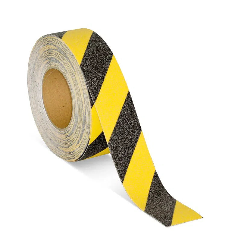 Load image into Gallery viewer, Skridsikker Tape - Advarende-Gul/Sort-Rulle 50mm x 18.3 meter.-R13 (Korn 60)