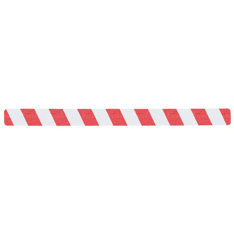 Load image into Gallery viewer, Skridsikker Tape - Advarende-Roed/Hvid-Ark 50x650mm - pakke a´10 stk.-R13 (Korn 60)