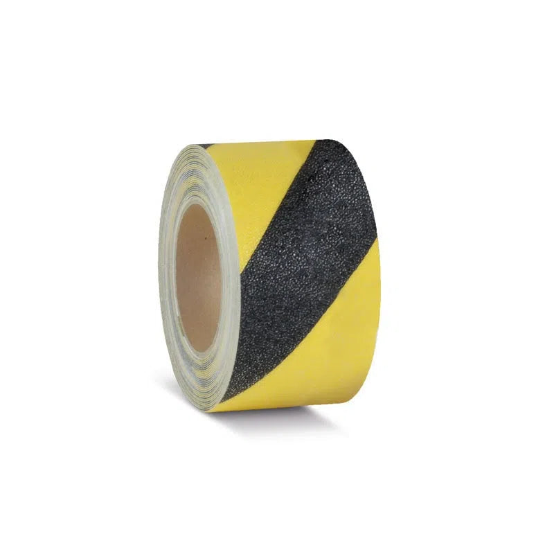 Load image into Gallery viewer, Skridsikker Tape - Rengøringsvenlig-Gul/Sort-Rulle 100mm x 18.3 meter.-R10 (Præget vinyl)