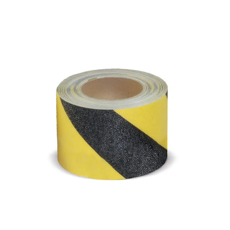 Load image into Gallery viewer, Skridsikker Tape - Rengøringsvenlig-Gul/Sort-Rulle 150mm x 18.3 meter.-R10 (Præget vinyl)