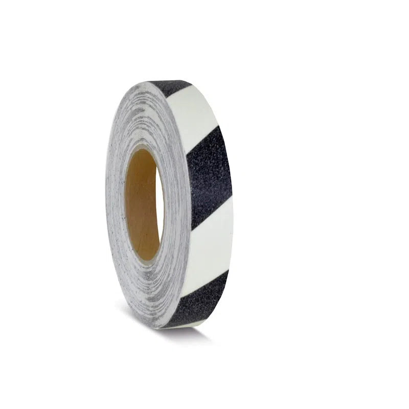 Vis billedet i billedesfremviseren, Skridsikker Tape - Selvlysende-Selvlysende/Sort-Rulle 25mm x 18.3 meter.-R13 (Korn 60)