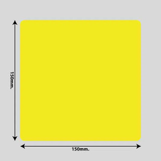 Gulvmarkerings Tape og Symboler.-Gul-Firkant 150mm x 150mm (10 stk. pakke)