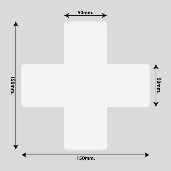 Vis billedet i billedesfremviseren, Gulvmarkerings Tape og Symboler.-Hvid-Kryds 150mm x 150mm (10 stk. pakke)
