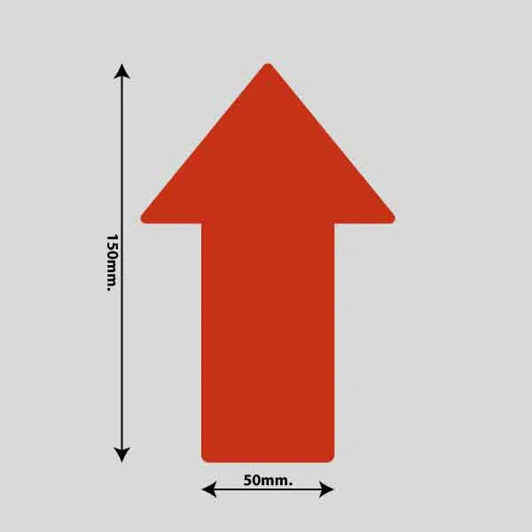 Vis billedet i billedesfremviseren, Gulvmarkerings Tape og Symboler.-Rød-Pil 100mm x 150mm (10 stk. pakke)
