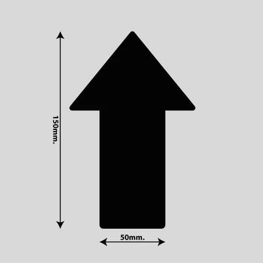 Gulvmarkerings Tape og Symboler.-Sort-Pil 100mm x 150mm (10 stk. pakke)