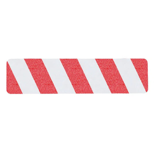 Skridsikker Tape - Advarende-Roed/Hvid-Ark 150x610mm - pakke a´10 stk.-R13 (Korn 60)